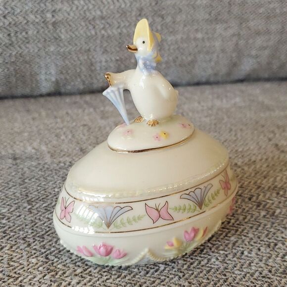 Lenox Other - Lenox Darling duck Easter egg trinket box LTD edtn new cond 🐣 GIFT. 14kt trim